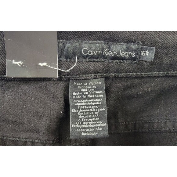 Calvin Klein Black Jeans Women’s 16W x 33 NWT Skinny Straight Mid Rise - Picture 11 of 13